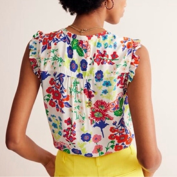 BODEN Alicia Floral Button-Front Sleeveless Top Multicolor US 6 - Picture 2 of 11